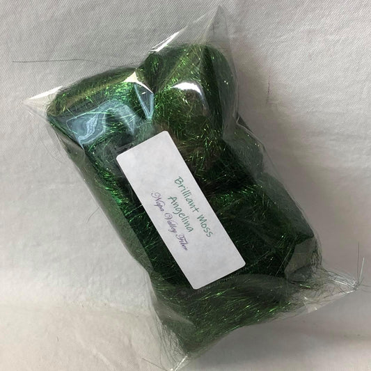 Moss Green (15 Denier) Angelina Flash Sparkling Blending Fiber, ½ oz