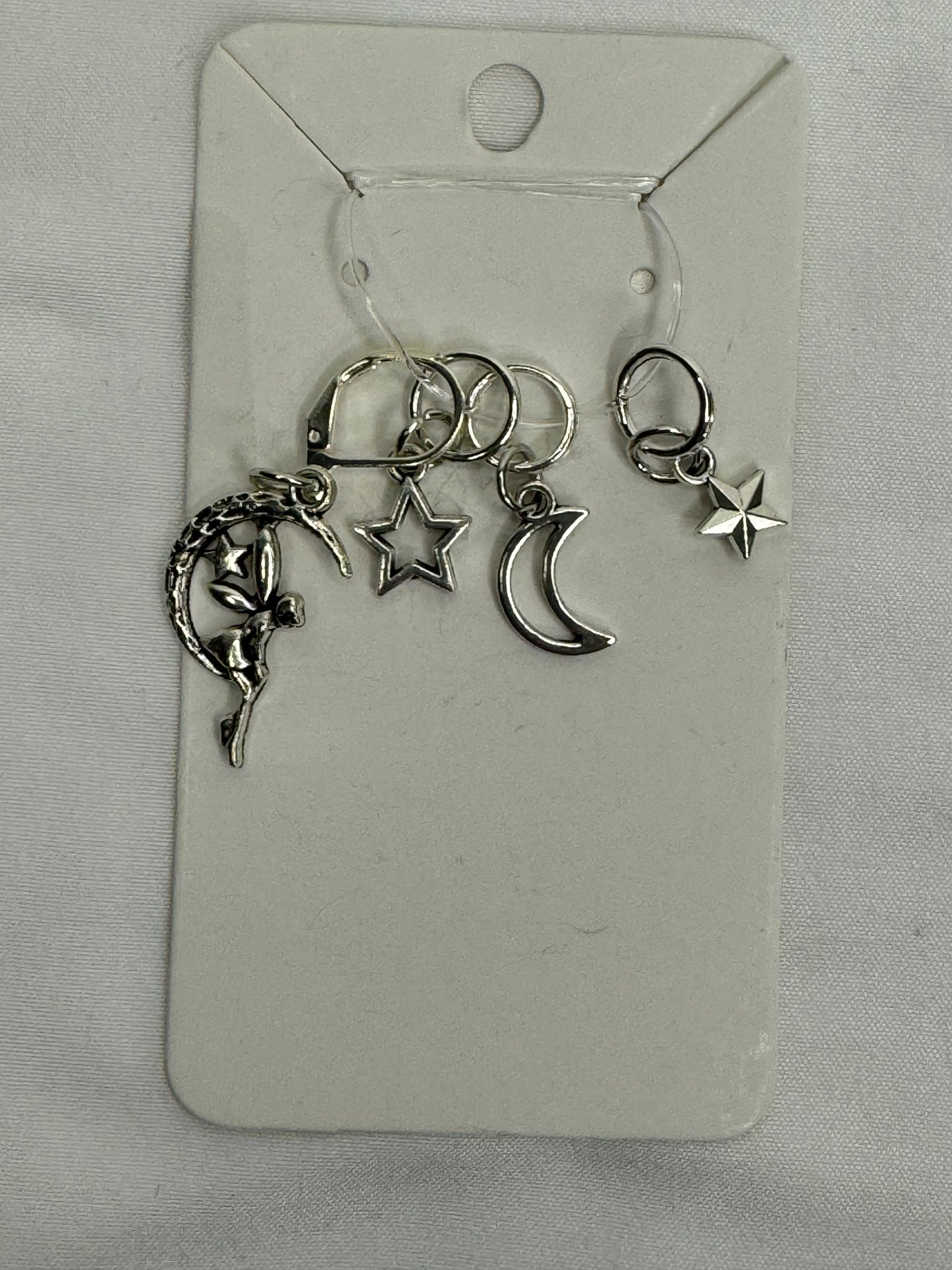 Stitch Marker Set~Large Set Progress Keeper and 3 Markers~Fairy Moon