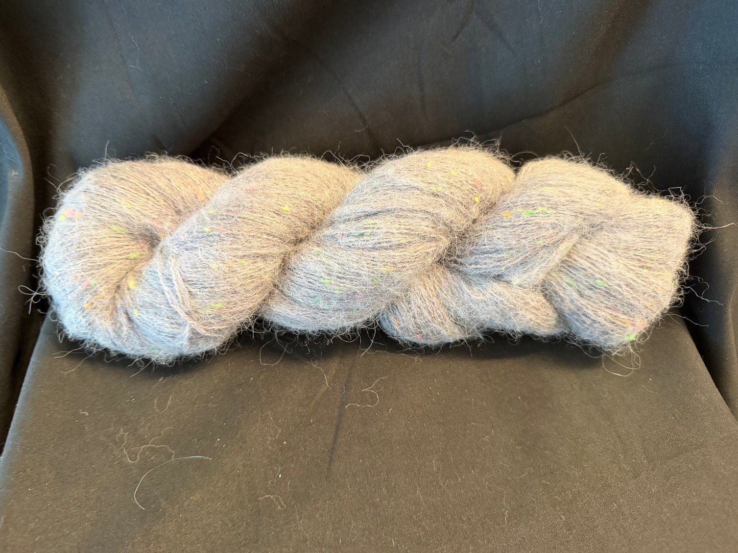 Silver Moon~Voltage Fluff~Superwash Merino, Superfine Alpaca, Donegal Nep & Linen