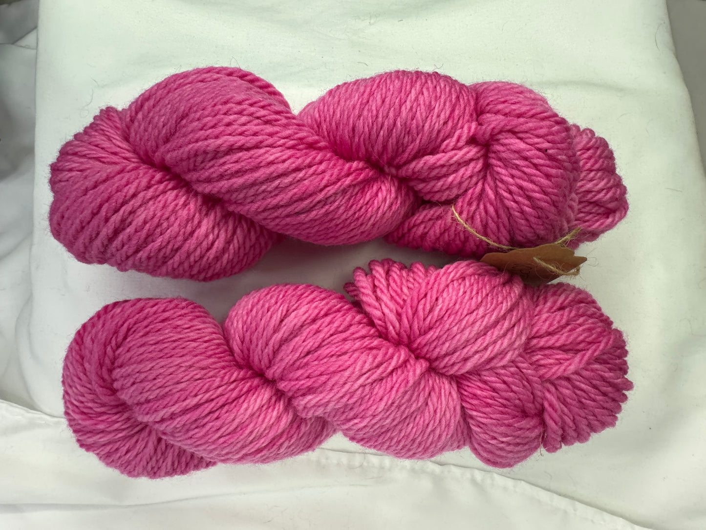 Hot Pink~Hand Dyed Yarn~109 yards~Chunky Weight~100 % Merino