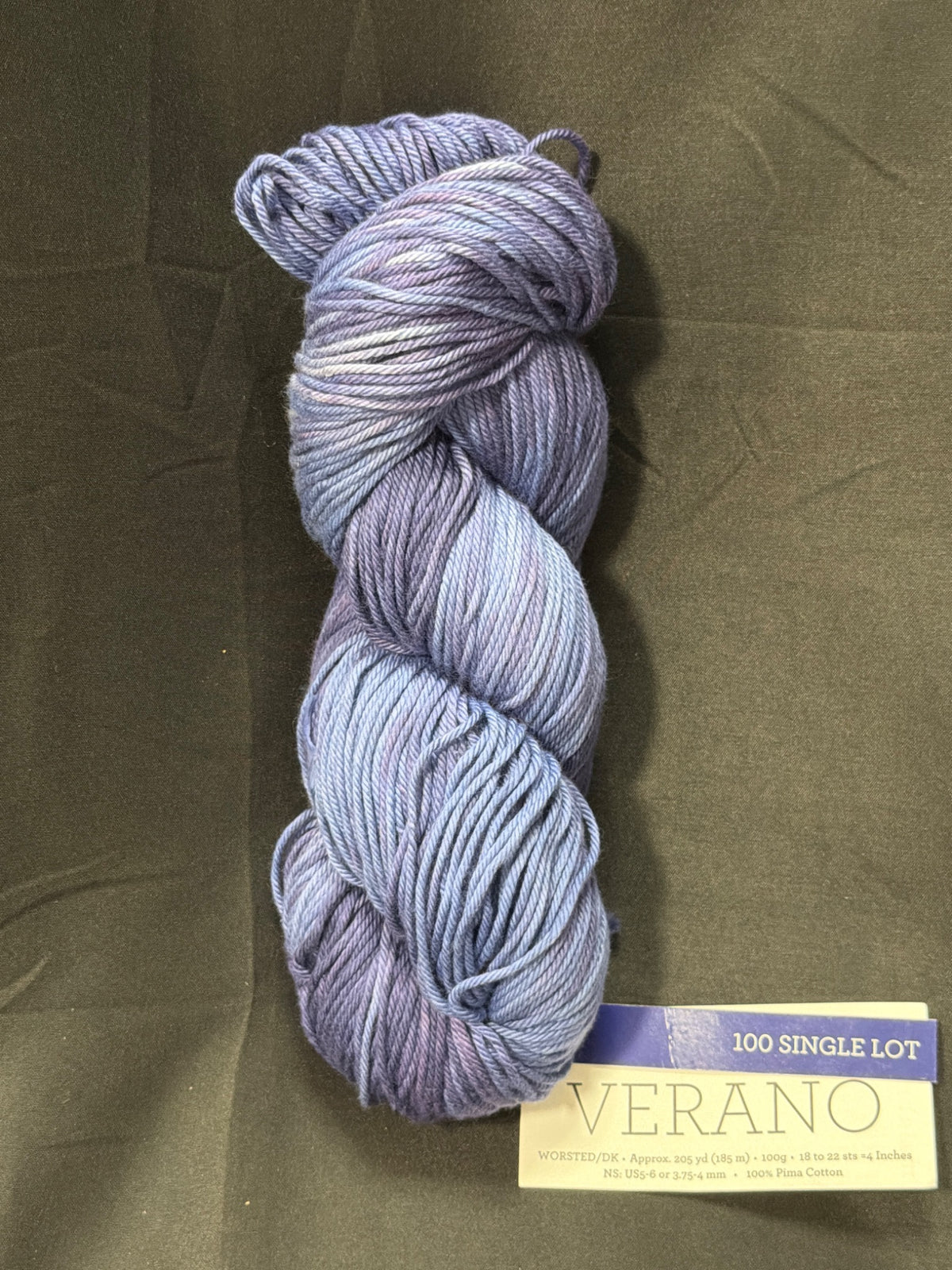 Verano ~ Malabrigo ~ "Violet Skies" 100% Pima Cotton ~Worsted/DK