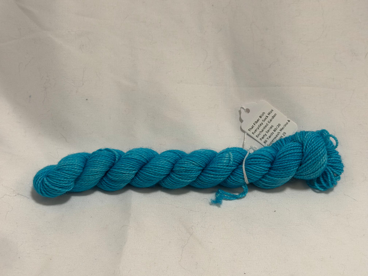Enchanted Garden Party~Blue~Mini Skein~Everyday Sock~80/20 Superwash Merino & Nylon