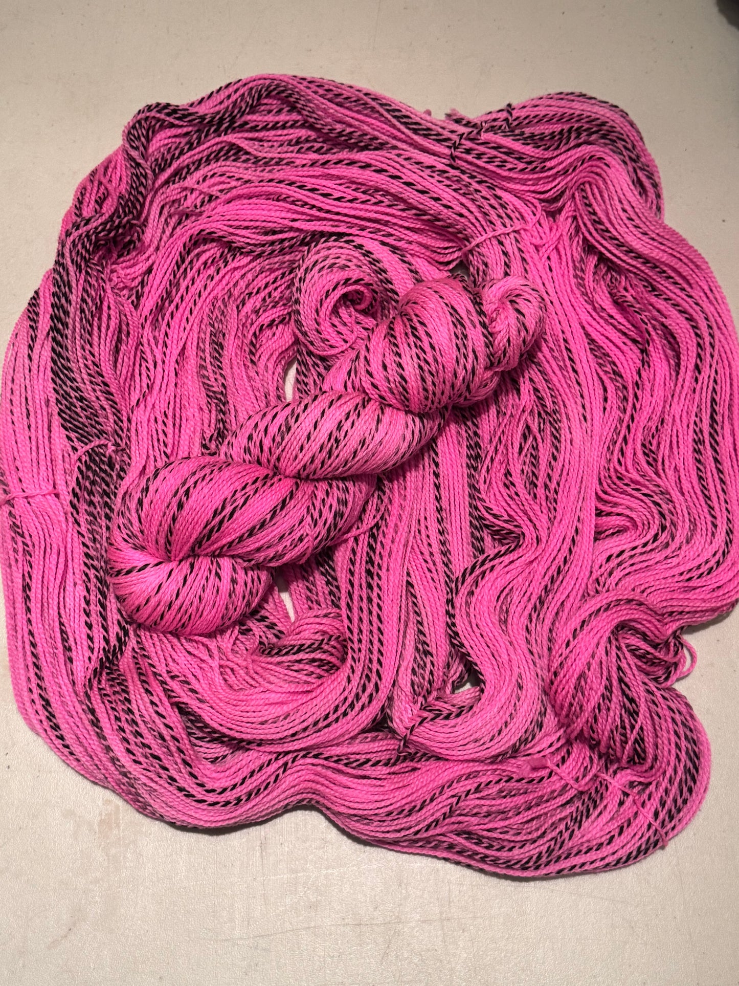 Christina's Sock Zebra~Bright Pink~Hand Dyed Yarn-437 Yards-Each Skein~Superwash Merino