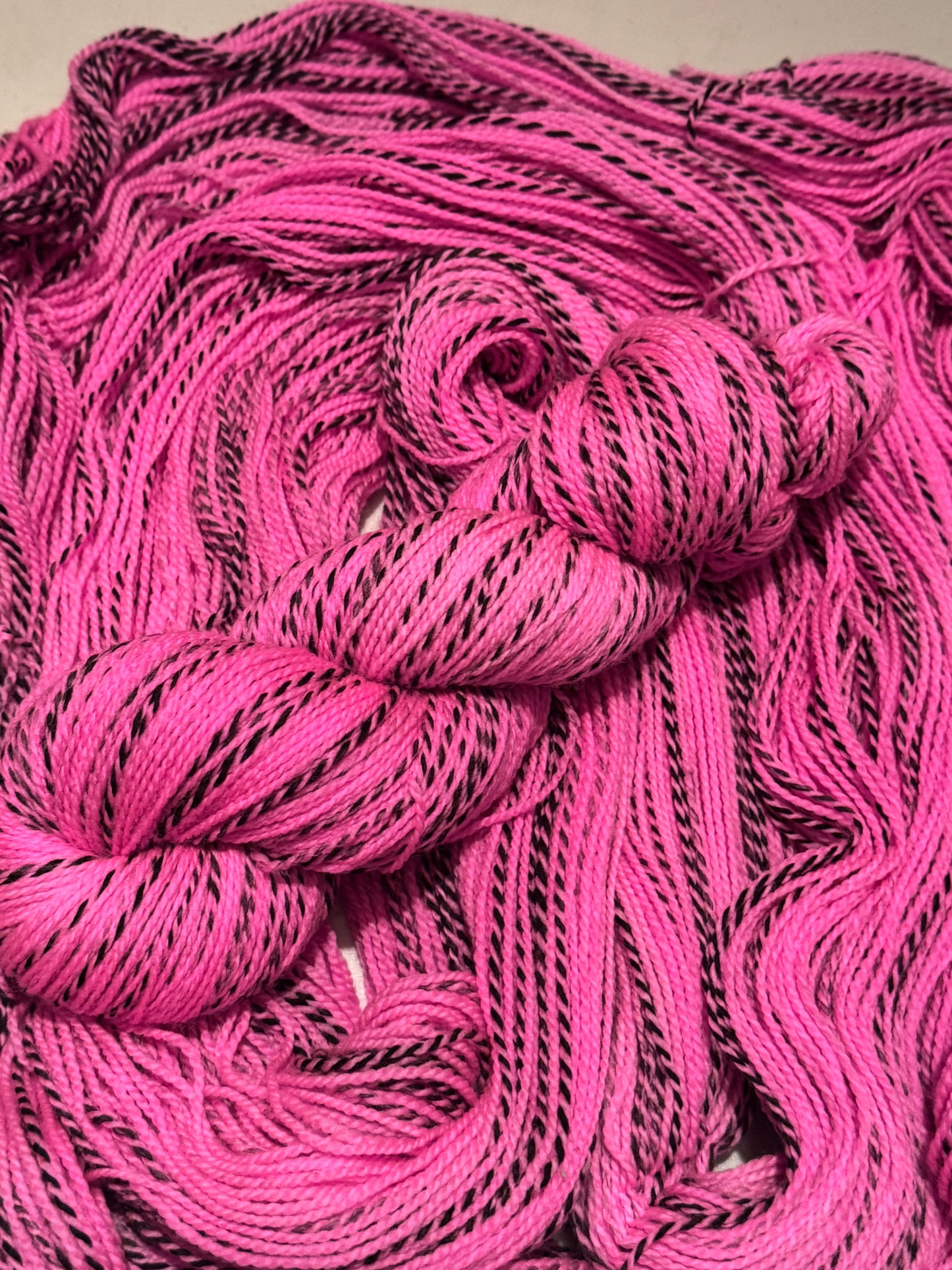 Christina's Sock Zebra~Bright Pink~Hand Dyed Yarn-437 Yards-Each Skein~Superwash Merino