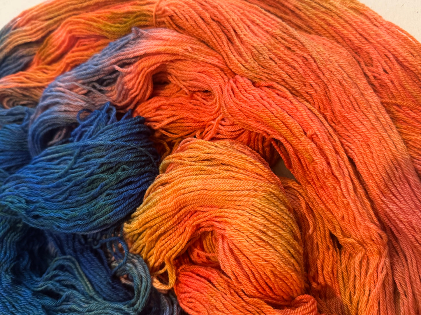 KK's Sock~Orange Sky~Hand Dyed~100% Merino~437 Yards