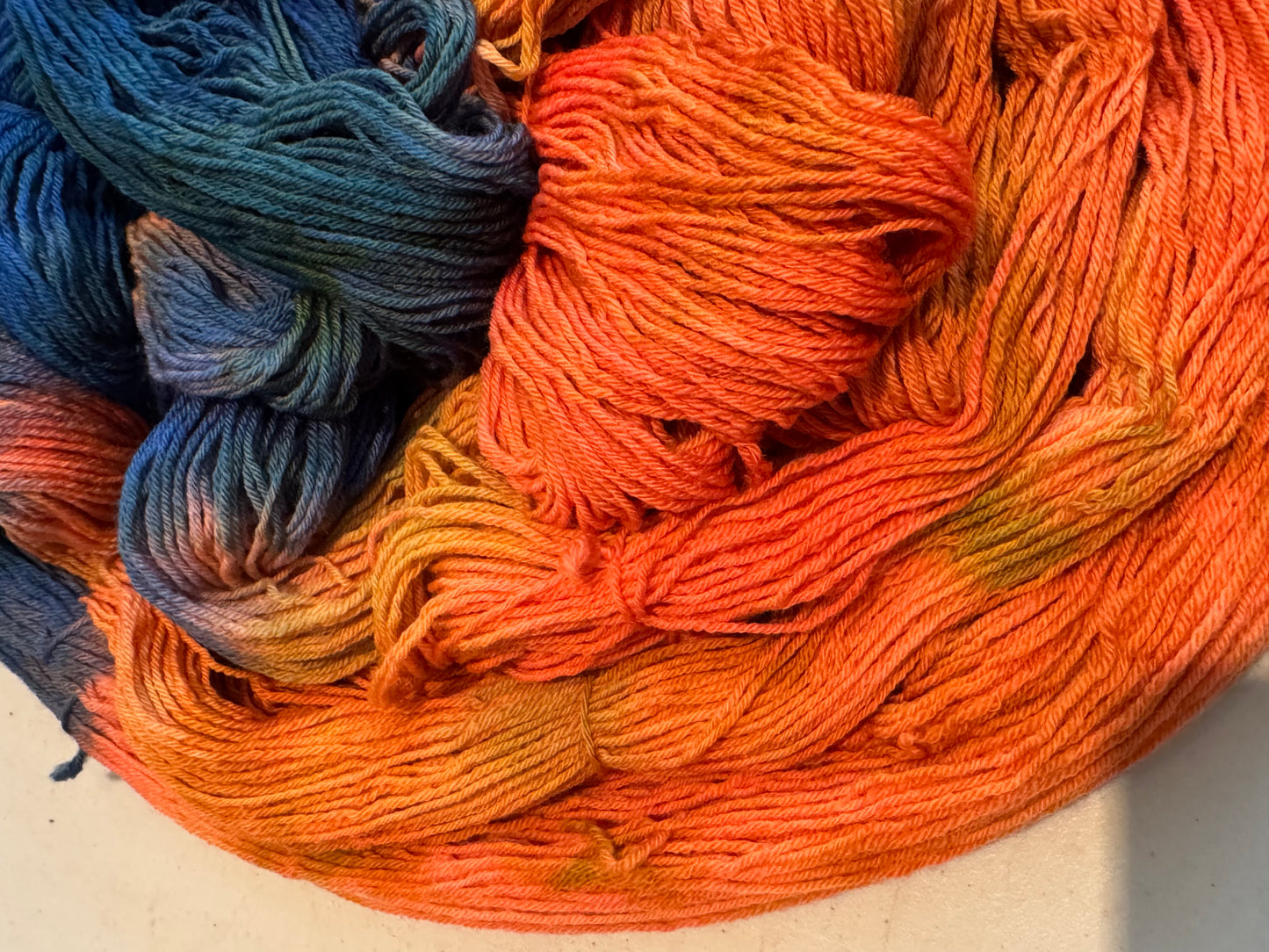 KK's Sock~Orange Sky~Hand Dyed~100% Merino~437 Yards