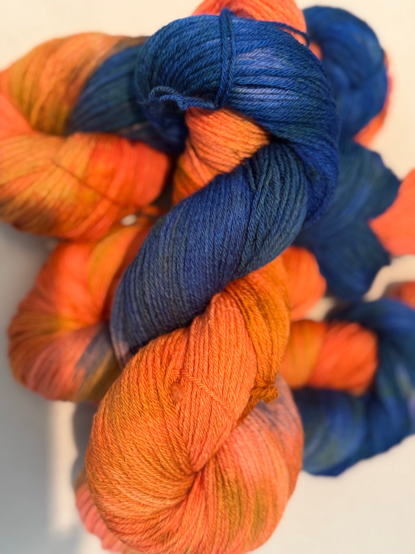 KK's Sock~Orange Sky~Hand Dyed~100% Merino~437 Yards