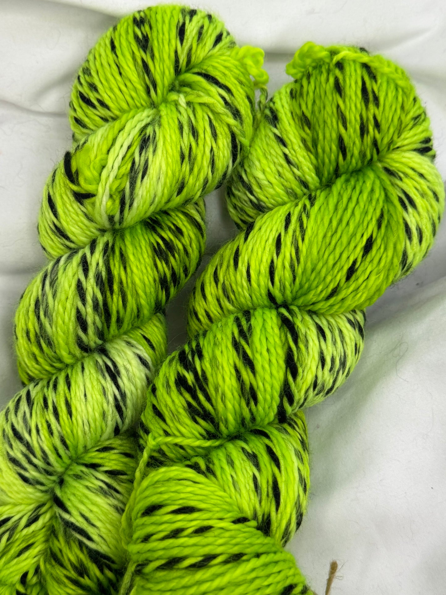 Christina's Sock Zebra~Electric Green~Hand Dyed Yarn-437 Yards-Each Skein~Superwash Merino