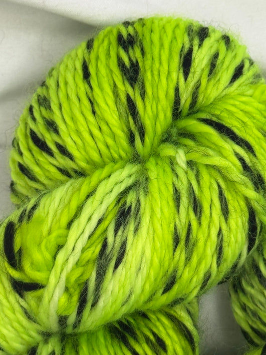 Christina's Sock Zebra~Electric Green~Hand Dyed Yarn-437 Yards-Each Skein~Superwash Merino
