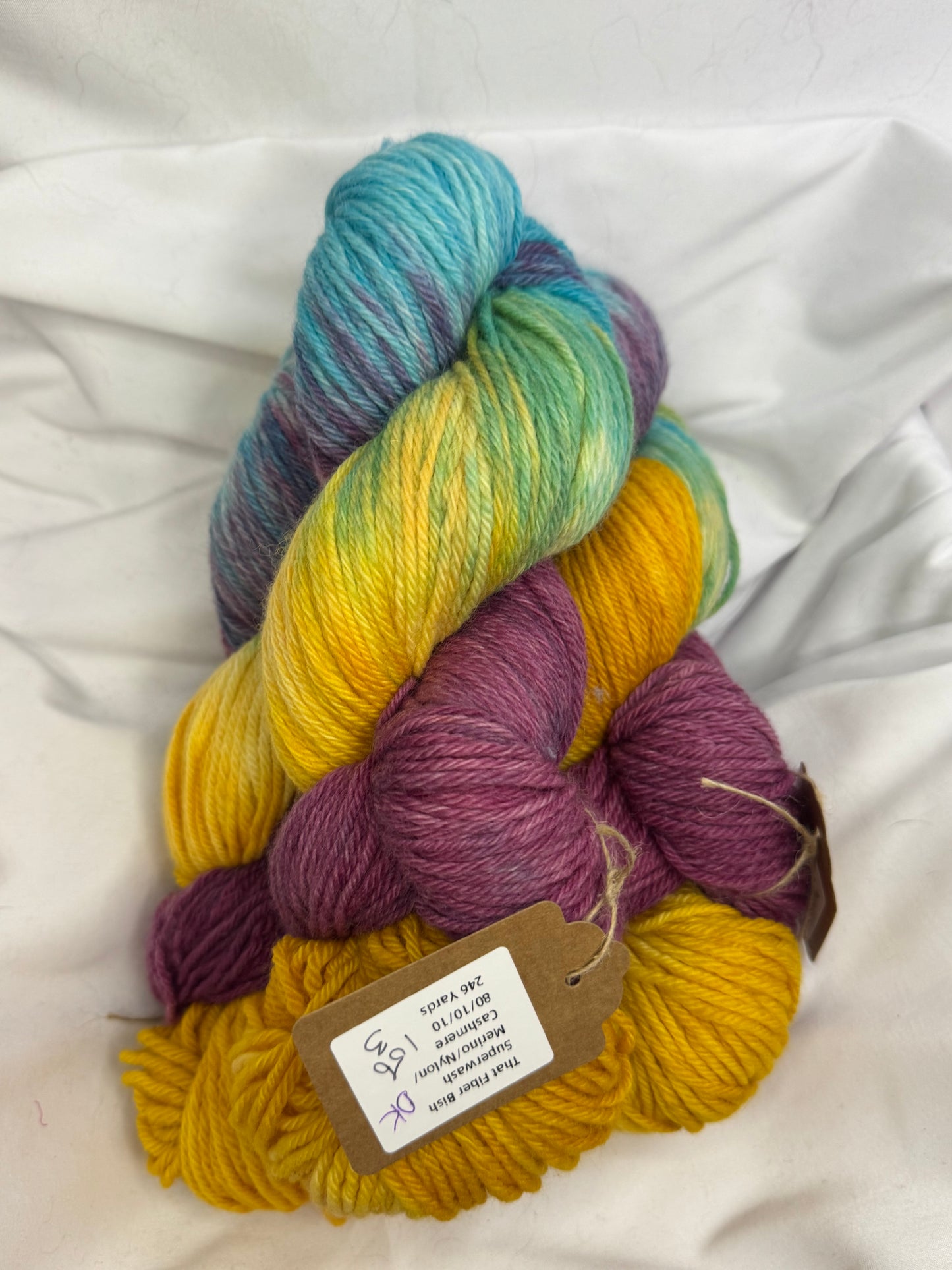 Pomegranate Surprise- Hand Dyed Yarn~Superwash Merino/Nylon/Cashmere~DK Weight-246 Yards-Each Skein