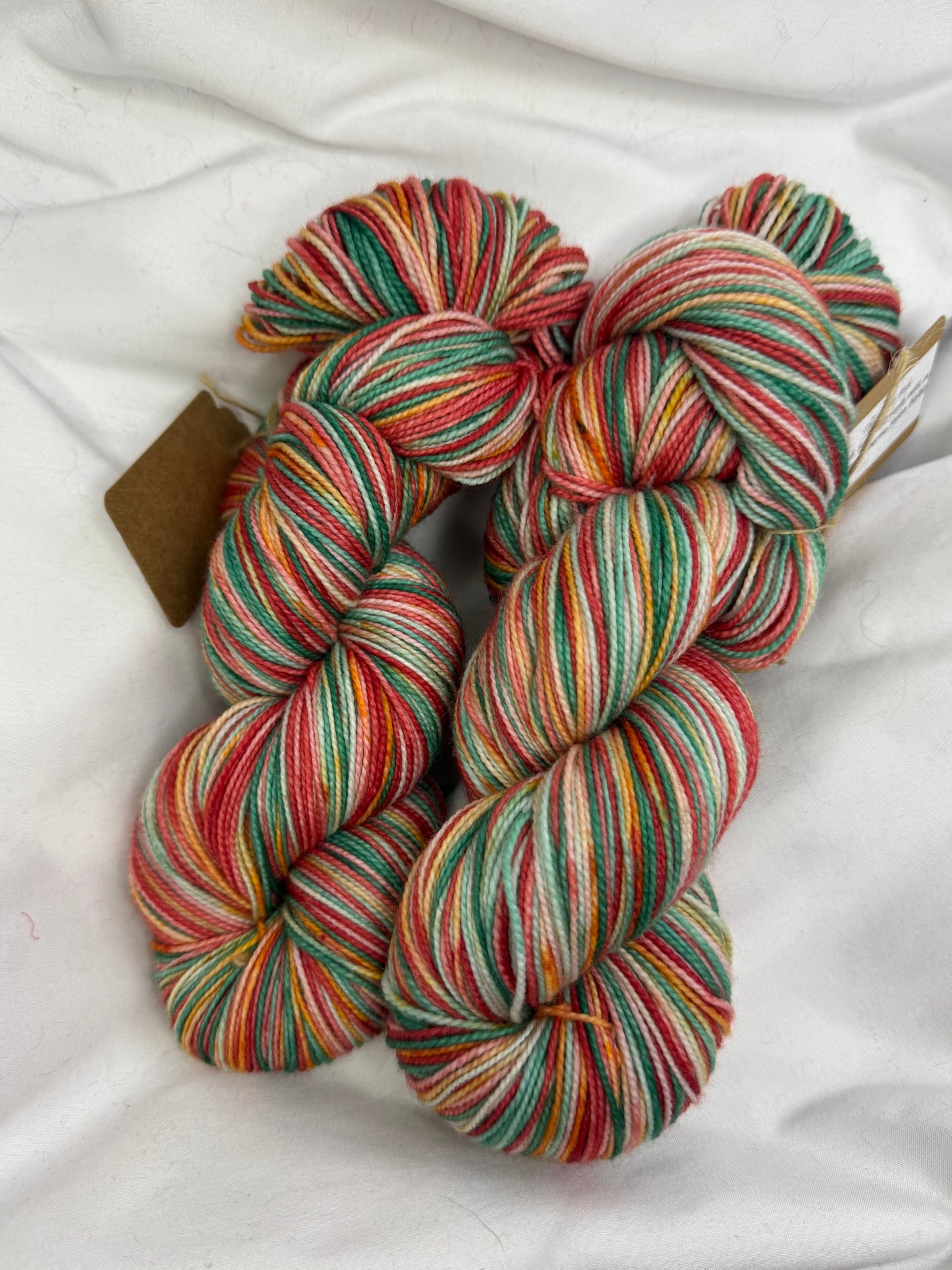 Rhoda's Sock~Peppermint Patty~Hand Dyed Yarn-400 Yards-Each Skein~Superwash Merino Nylon 80/20