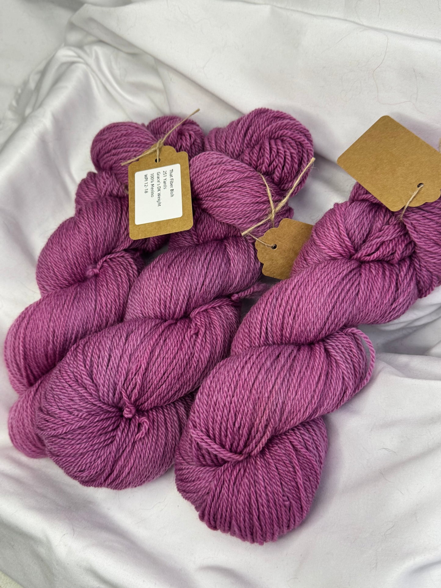 Grace's Merino~Magenta~DK Weight-Hand Dyed Yarn~251 Yards
