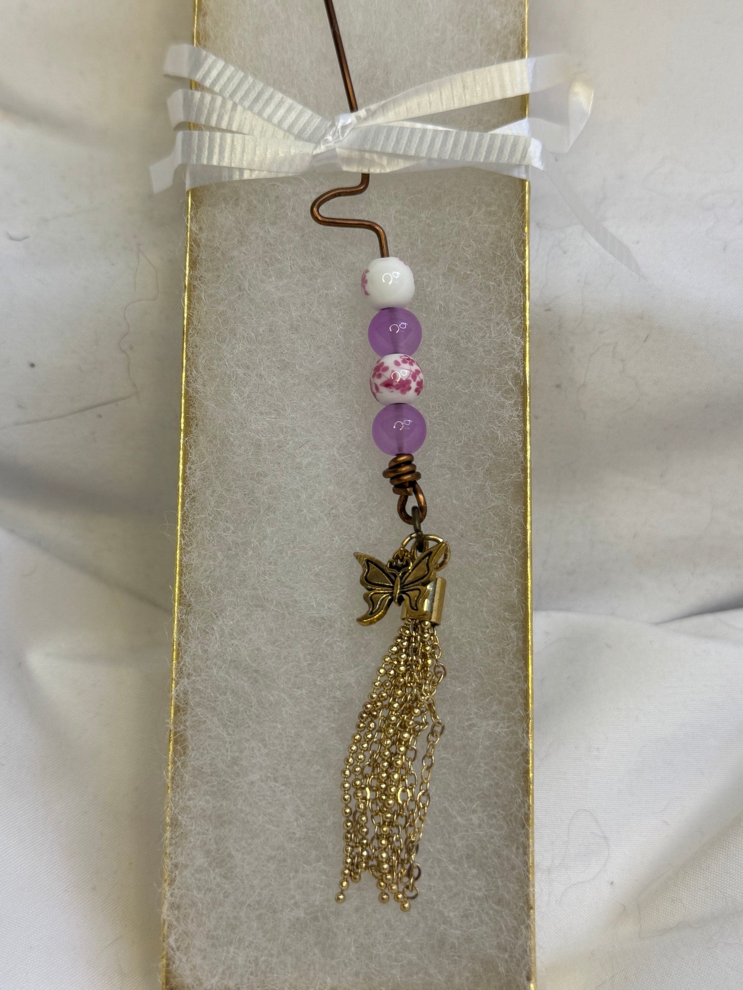 Orifice Hook for Spinning Wheel~Butterfly with tassel
