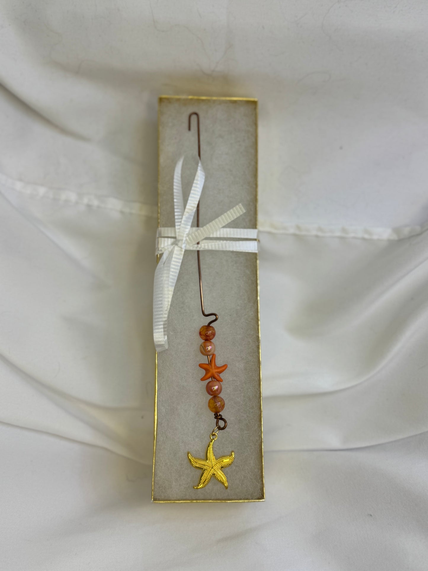 Orifice Hook for Spinning Wheel~Starfish Orange