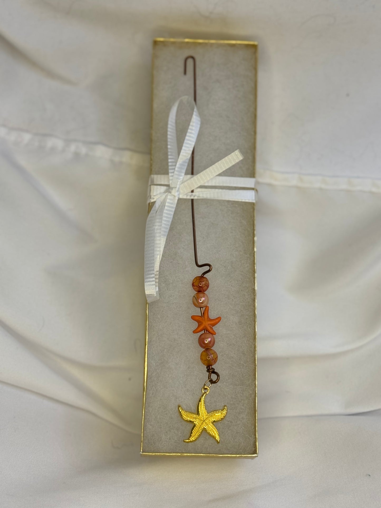 Orifice Hook for Spinning Wheel~Starfish Orange