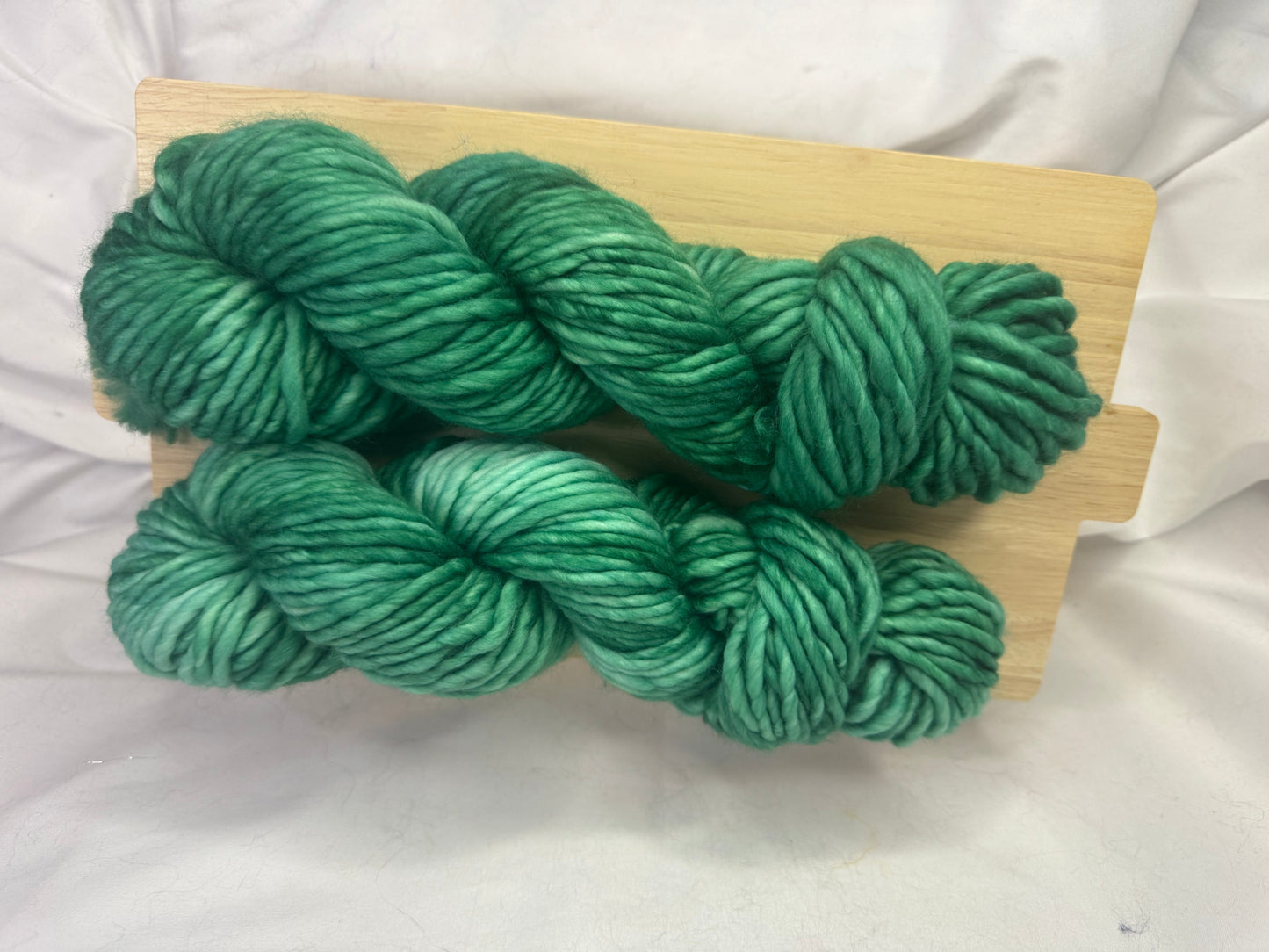 Genevieve's Super Bulky~Spring Fling Green~Hand Dyed Yarn-76 Yards-Each Skein~Superwash Merino Nylon 80/20