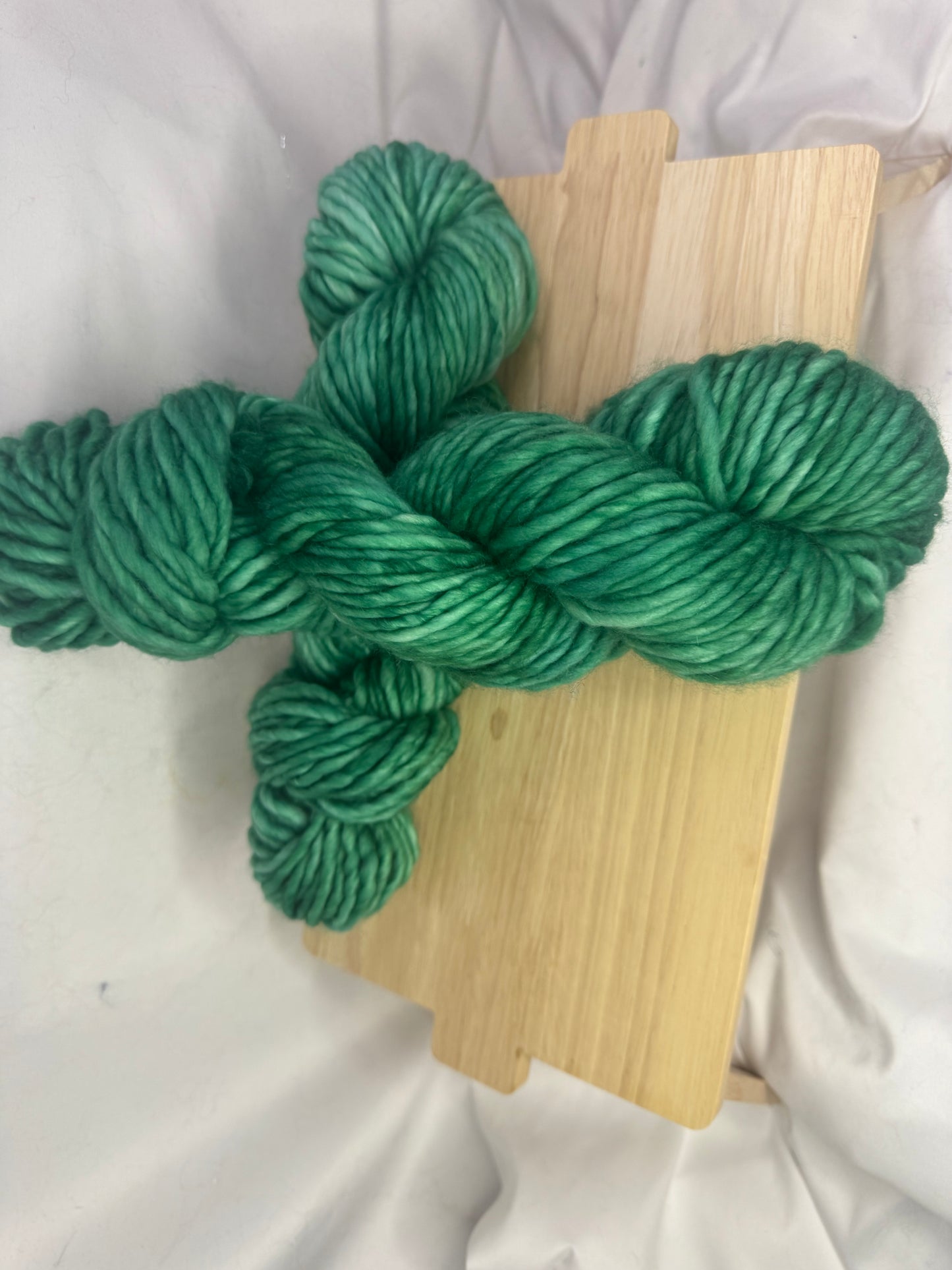 Genevieve's Super Bulky~Spring Fling Green~Hand Dyed Yarn-76 Yards-Each Skein~Superwash Merino Nylon 80/20