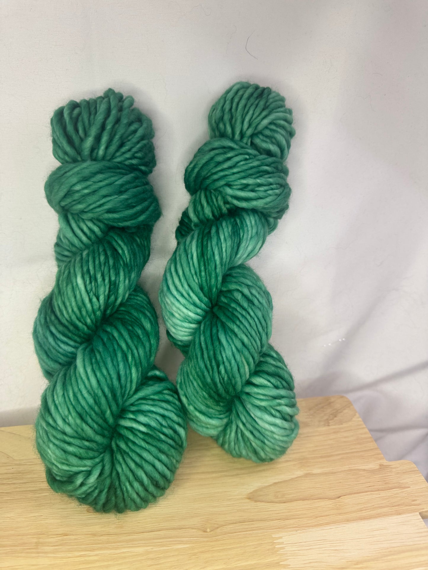 Genevieve's Super Bulky~Spring Fling Green~Hand Dyed Yarn-76 Yards-Each Skein~Superwash Merino Nylon 80/20