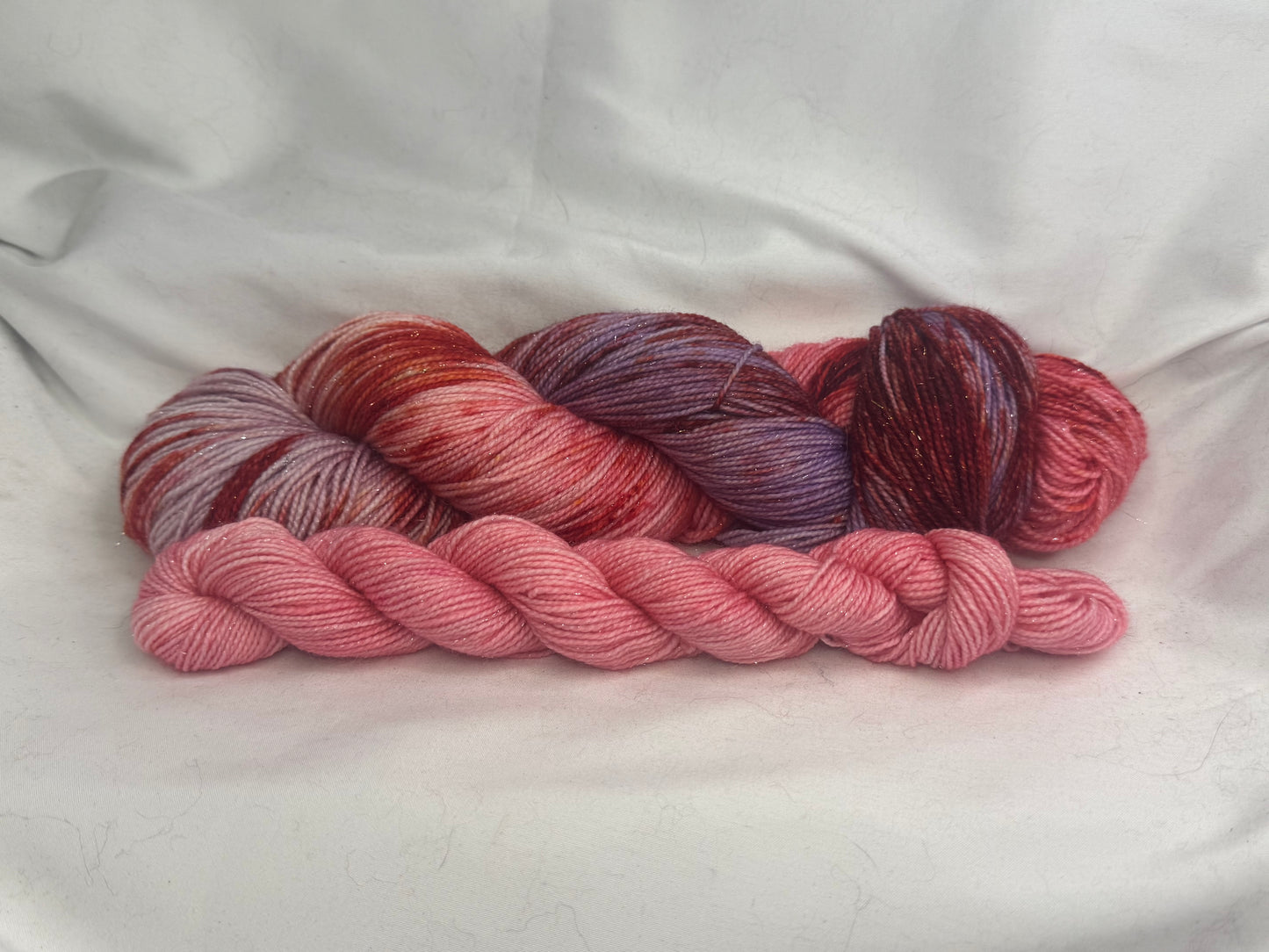 "Sock Set" Bubble Yum~437 Yard Full Skein & 87 Yard Mini Skein~Hand Dyed