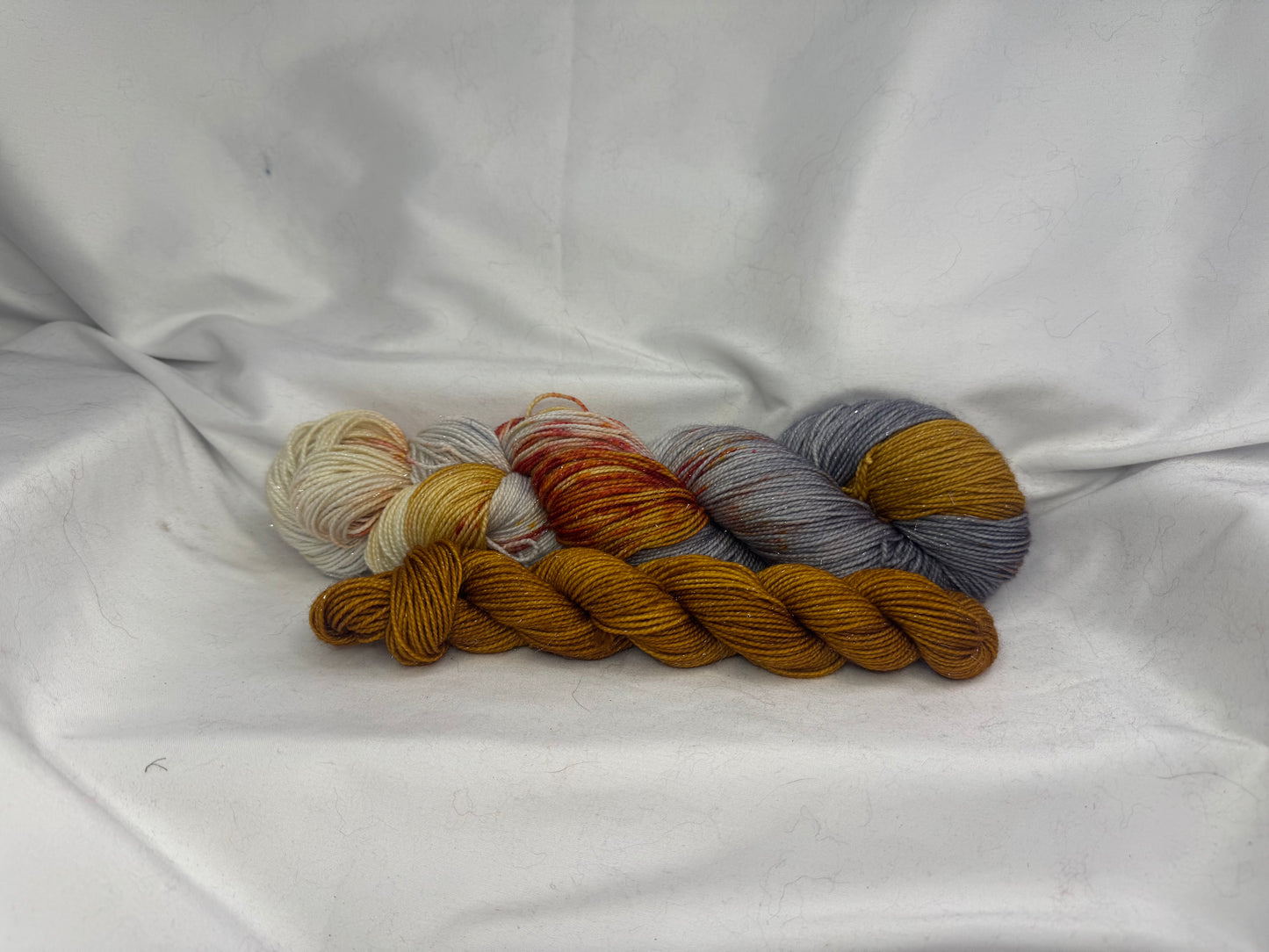 "Sock Set" Bronze Dust~437 Yard Full Skein & 87 Yard Mini Skein~Hand Dyed