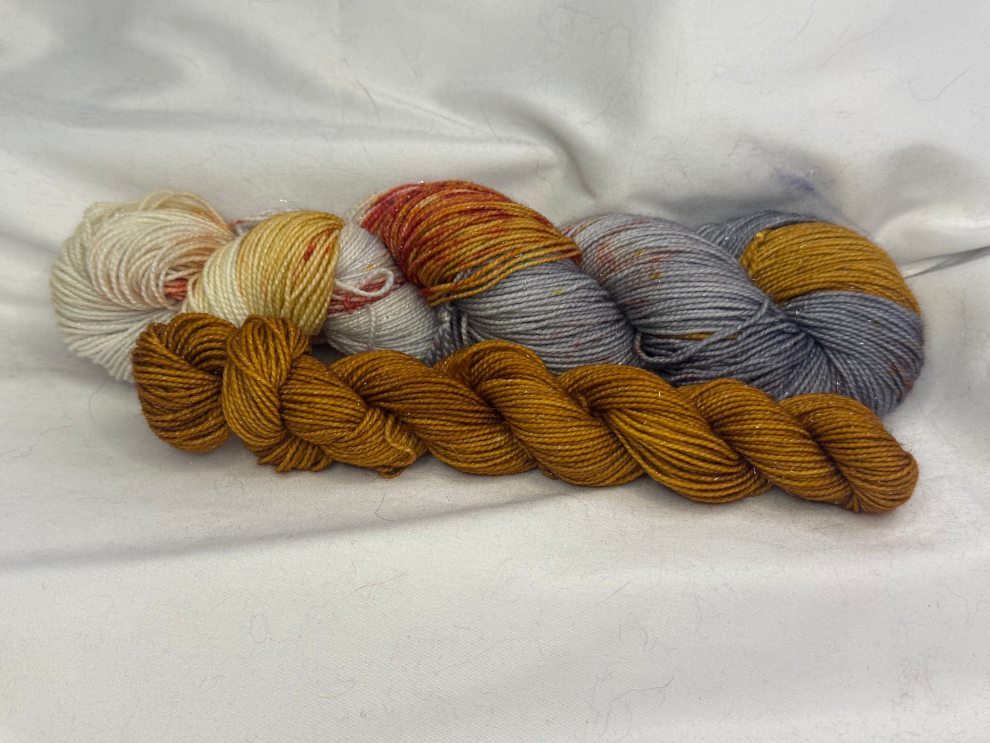 "Sock Set" Bronze Dust~437 Yard Full Skein & 87 Yard Mini Skein~Hand Dyed