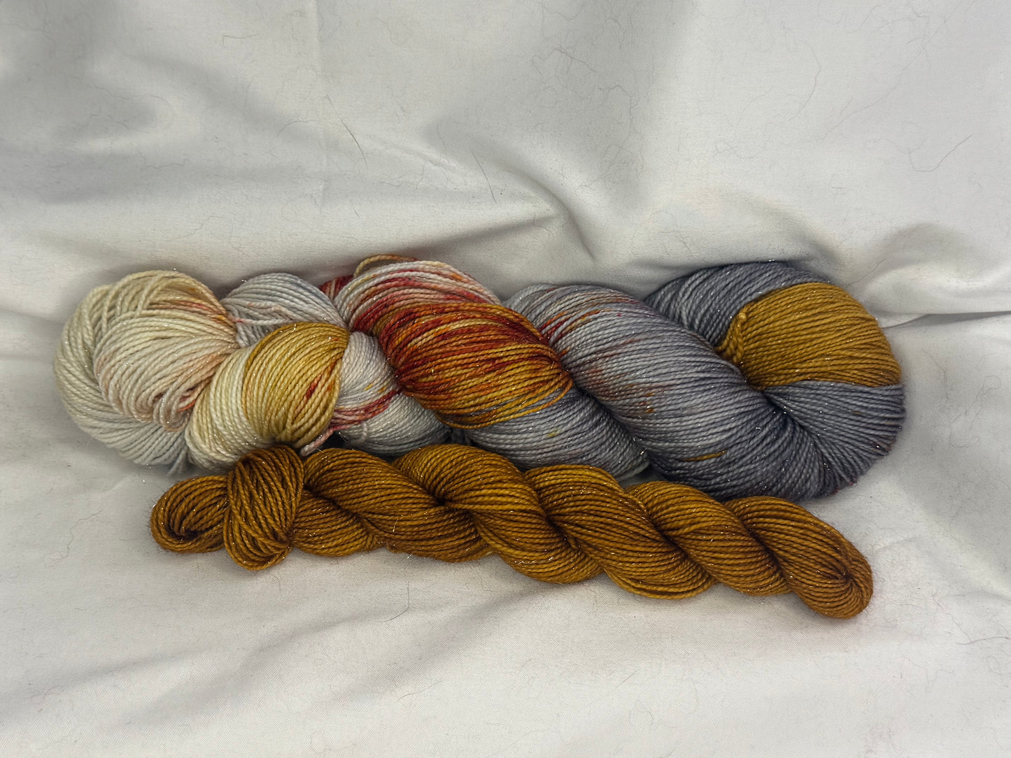 "Sock Set" Bronze Dust~437 Yard Full Skein & 87 Yard Mini Skein~Hand Dyed