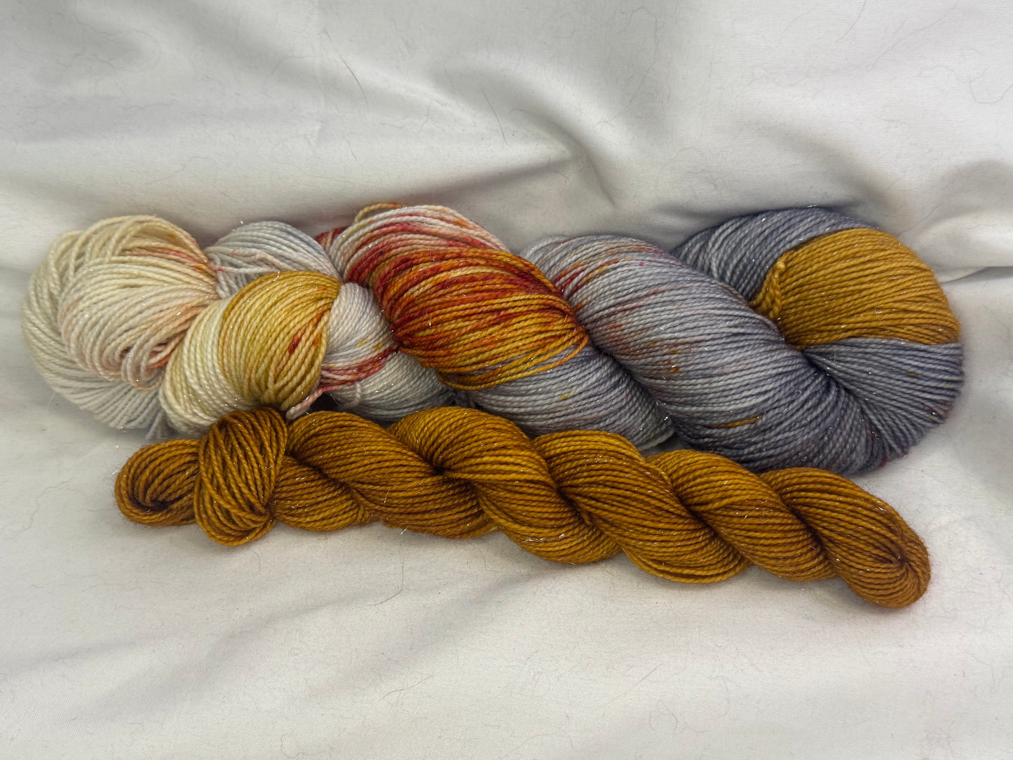 "Sock Set" Bronze Dust~437 Yard Full Skein & 87 Yard Mini Skein~Hand Dyed