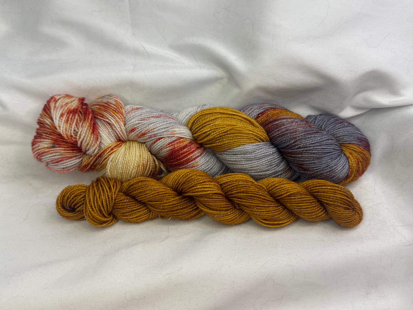 "Sock Set" Bronze Dust~437 Yard Full Skein & 87 Yard Mini Skein~Hand Dyed
