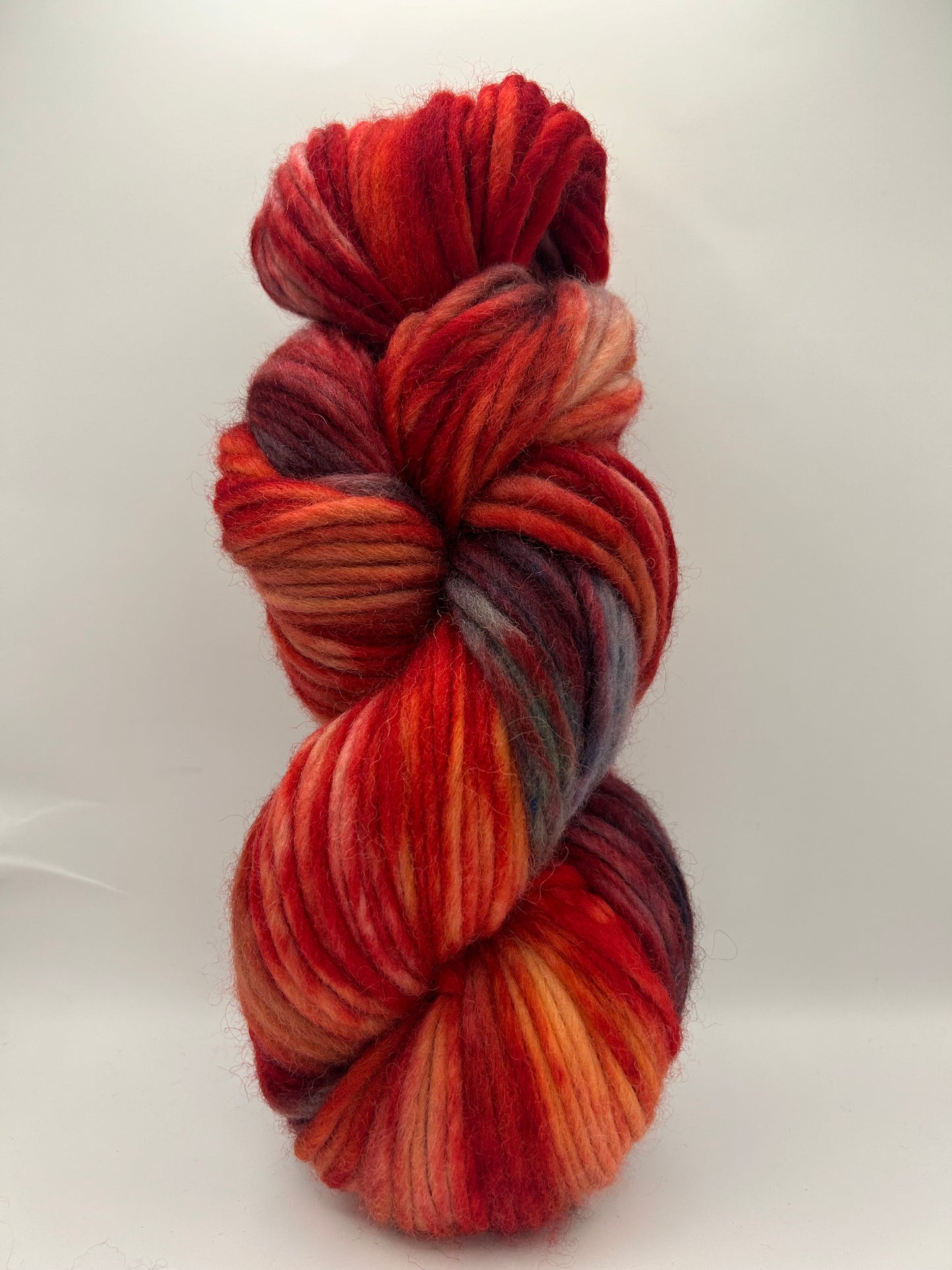 Bloomin Reds~Hand Dyed~1 Skein~Corriedale~Super Chunky Weight~(SCCY-S-04)
