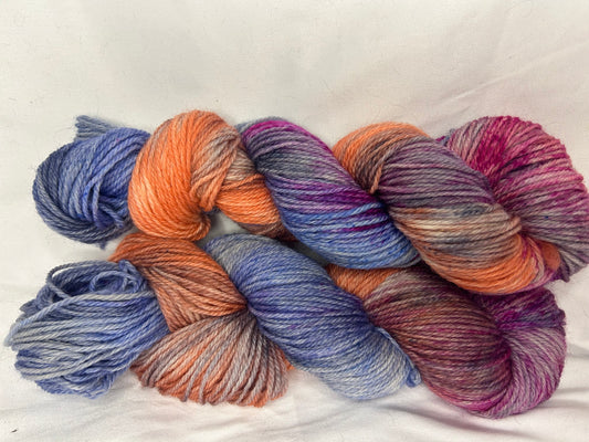 Sun Crest~Hand Dyed Yarn~1 Skein~Superwash Cheviot DK Weight-Discounted