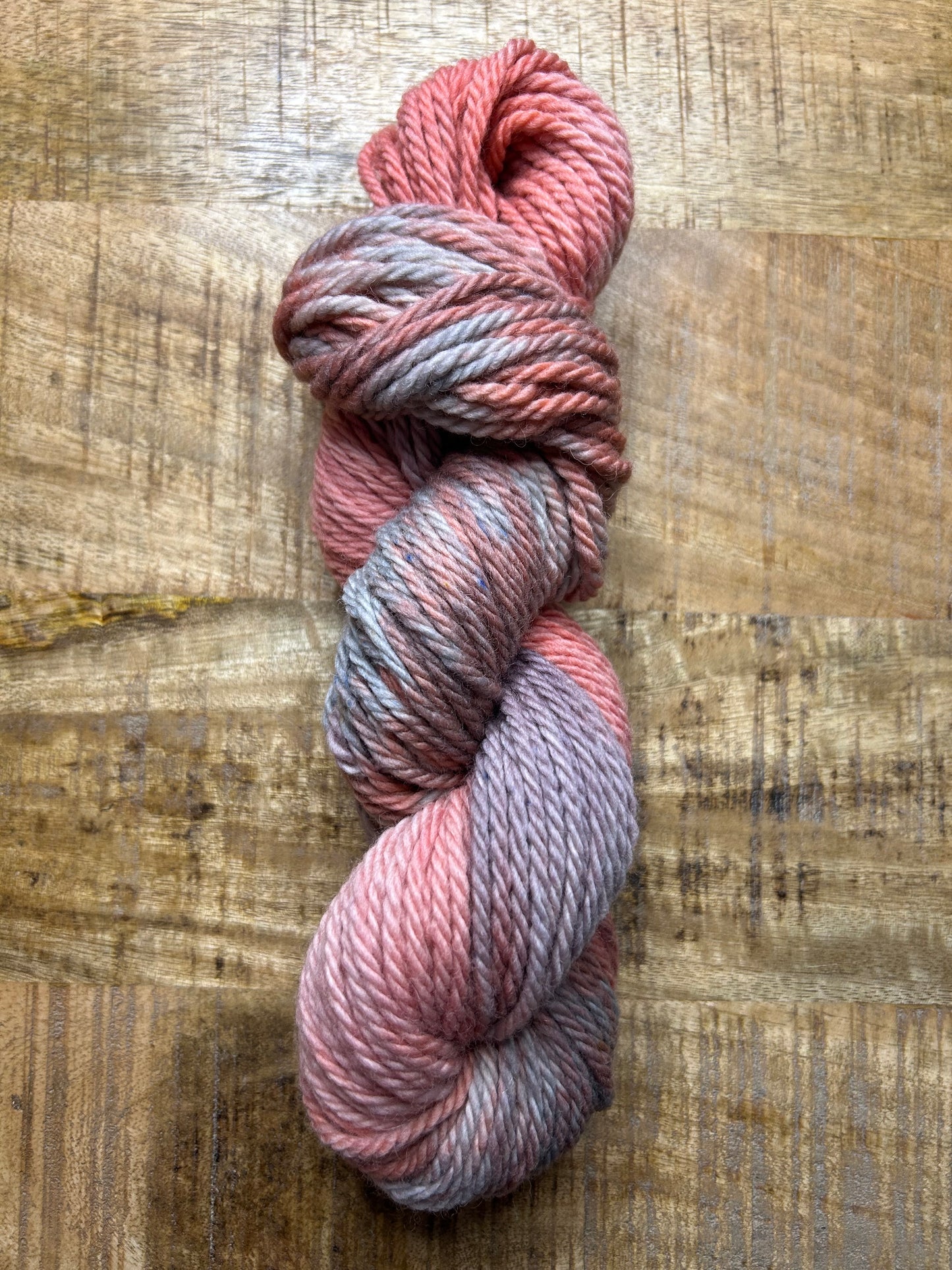 Muddy Roses~Hand Dyed Yarn~109 yards~Chunky Weight~100 % Merino