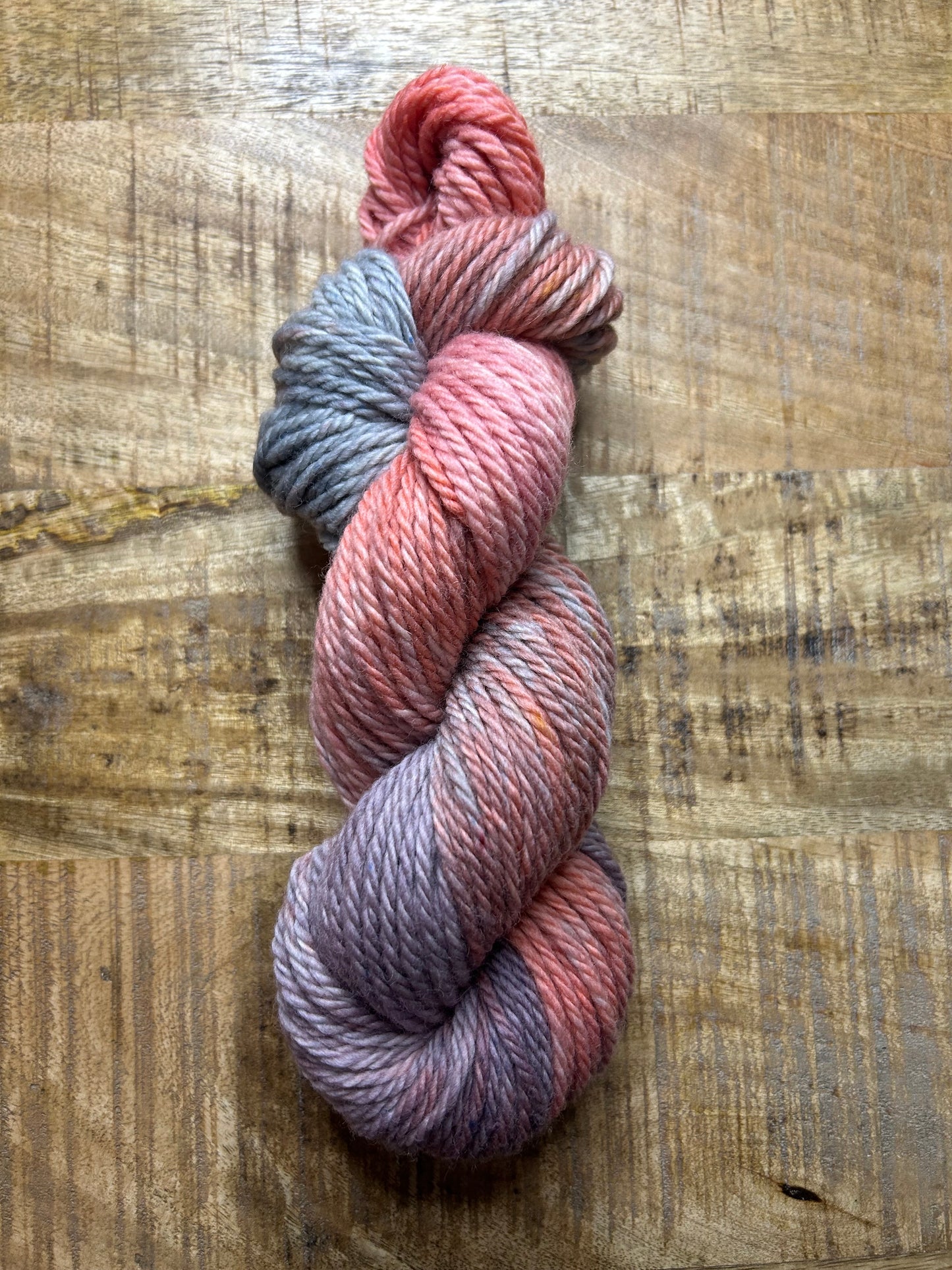 Muddy Roses~Hand Dyed Yarn~109 yards~Chunky Weight~100 % Merino