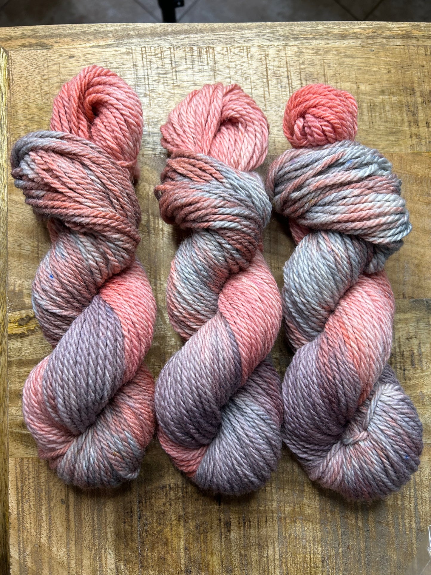 Muddy Roses~Hand Dyed Yarn~109 yards~Chunky Weight~100 % Merino
