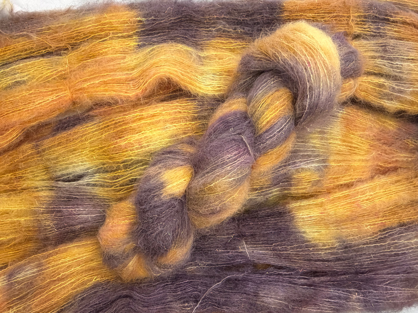 Sunburnt Velvet~Celestial Halo-64/26/10 Baby Suri Alpaca, Mulberry Silk & Stellina
