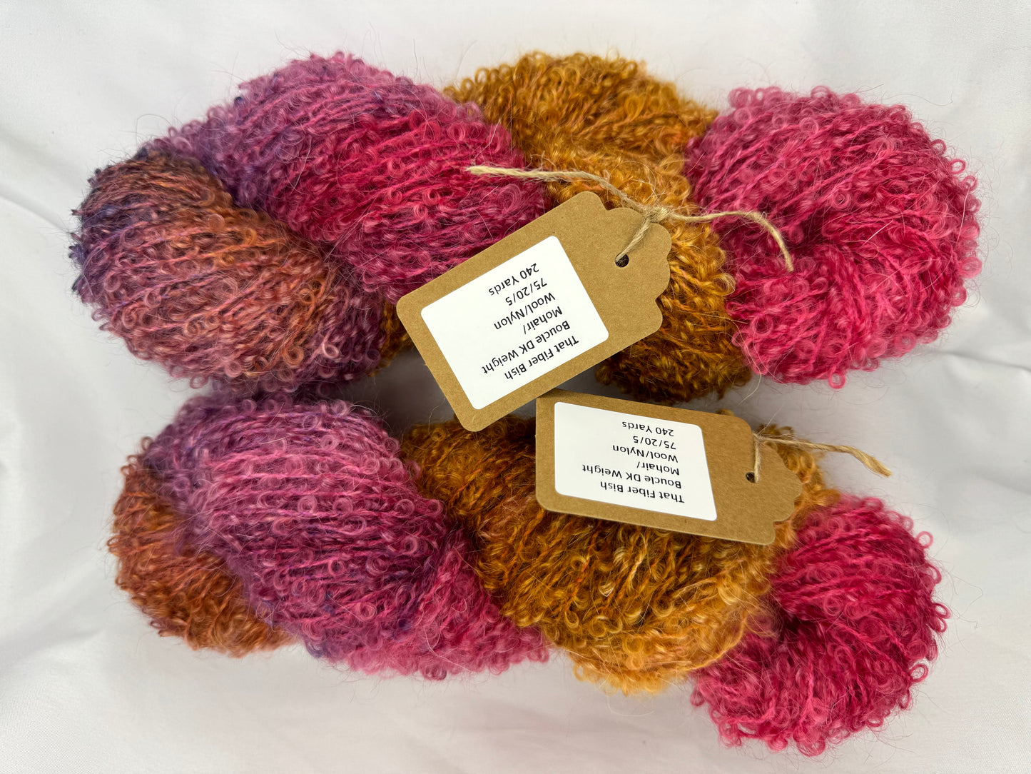 Boucle Hand Dyed Yarn~Autumn Fire~1 Skein