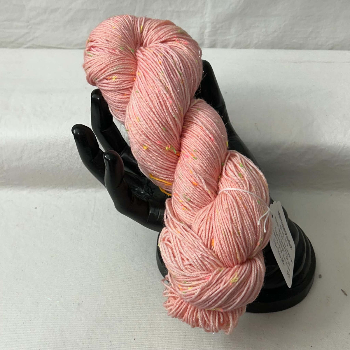 Mermaid Stardust | Fingering Weight | SW Merino Wool / Neon Donegal Nep / Mermaid Stellina, 80/10/10 | Pink Pearl | 437 Yards