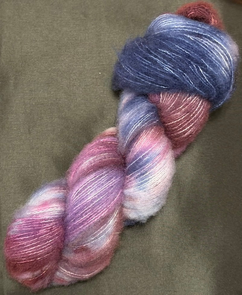 Purple & Blue~ Christina's Silky Fluff ~ 74% Superwash Merino & 26% Silk ~ Lace Weight