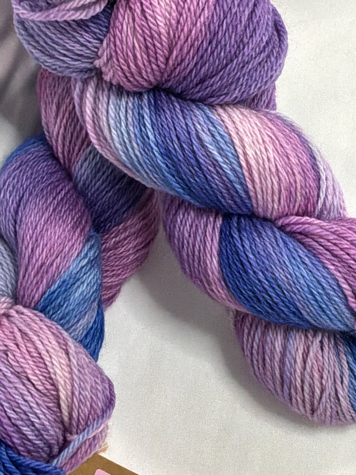 Purple Blue Hues~         Christina's MCN Oooh Yummy! DK~80/10/10 Superwash Merino, Nylon, & Cashmere