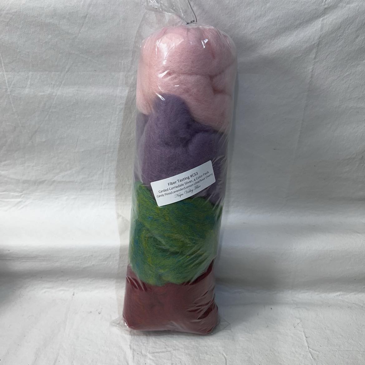 Napa Valley Fibers Carded Corriedale Sliver Mixed Bag, Fiber Tasting #CS3, 4 oz