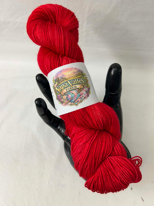 Flock Sock: Crimson | 75/25 Superwash Merino/Nylon Fingering Weight Yarn | 436 yds