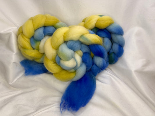 Corriedale~(COR-S-63)~Hand Dyed Braid~4 oz