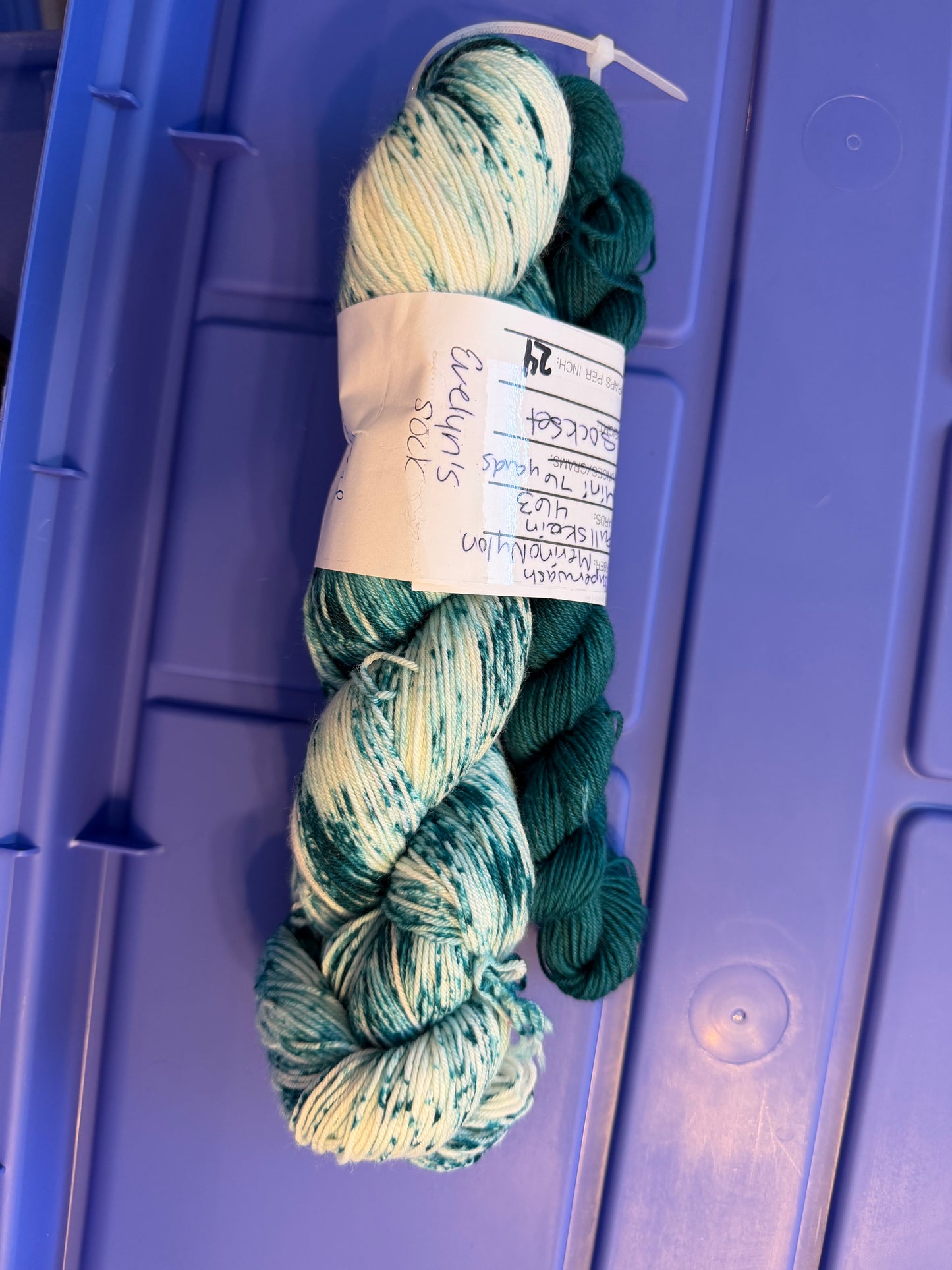 Evelyn's Sock Set~Pop Rocks "Teal"~Hand Dyed~Superwash Merino Nylon~Full Skein 463 Yards & Mini Skein 92 Yards