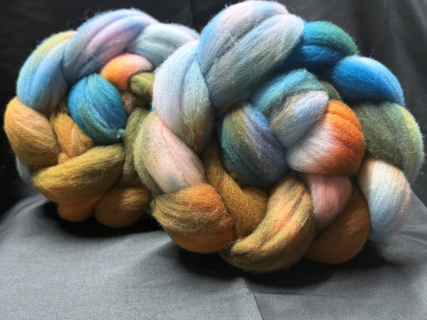 Targhee Wool Top~Double Braid Set~Hand Dyed 8 oz Set~(TG-D-17)