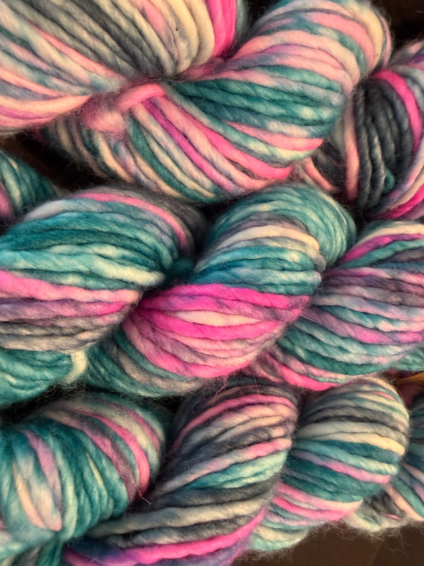 Genevieve's Super Bulky~Cosmic Cupcake  ~80/20 Superwash Merino Nylon