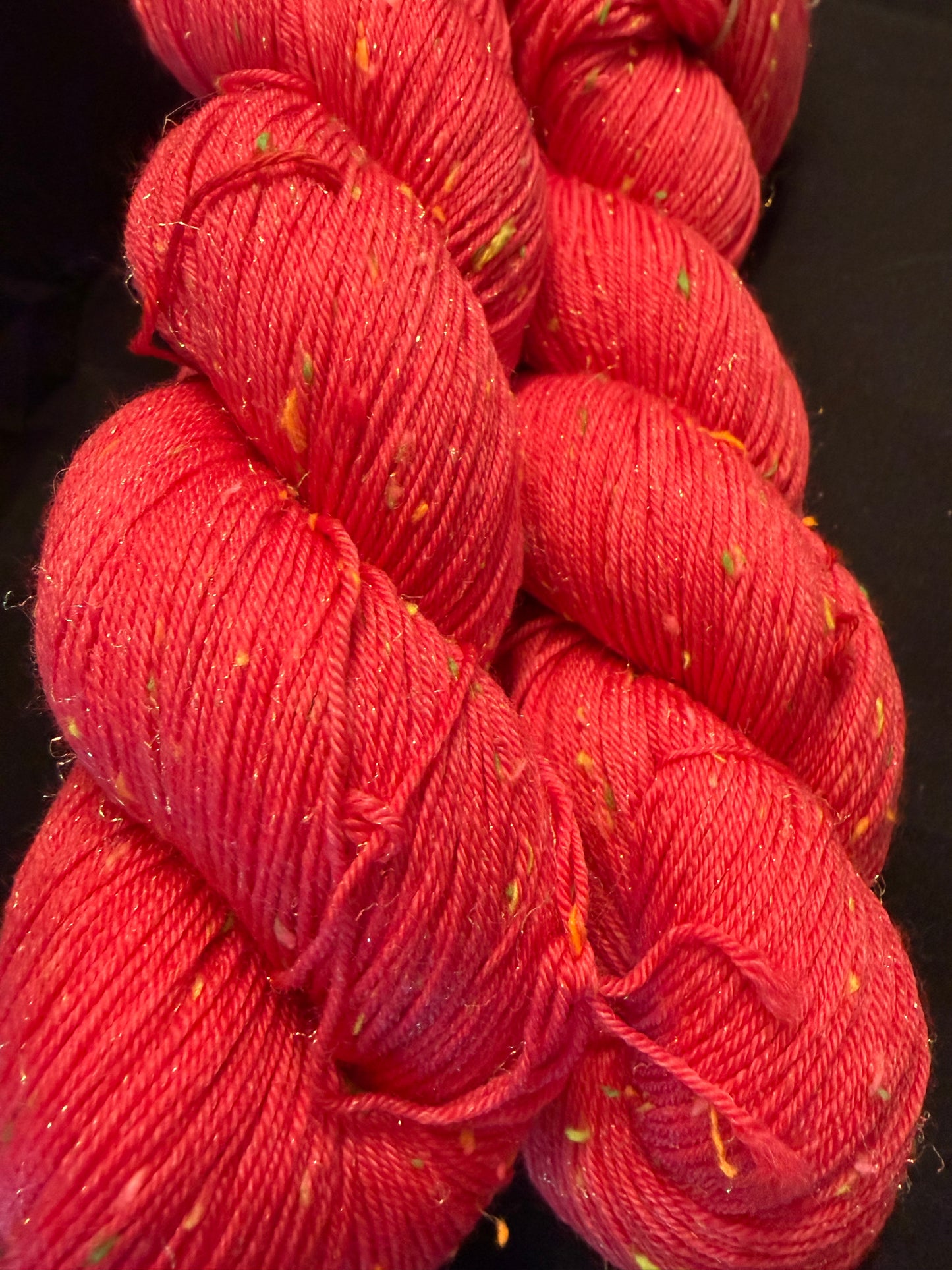 Electric Pink~Voltage Sparkle~80/10/10~Superwash Merino, Donegal Nep & Stellina Sparkle