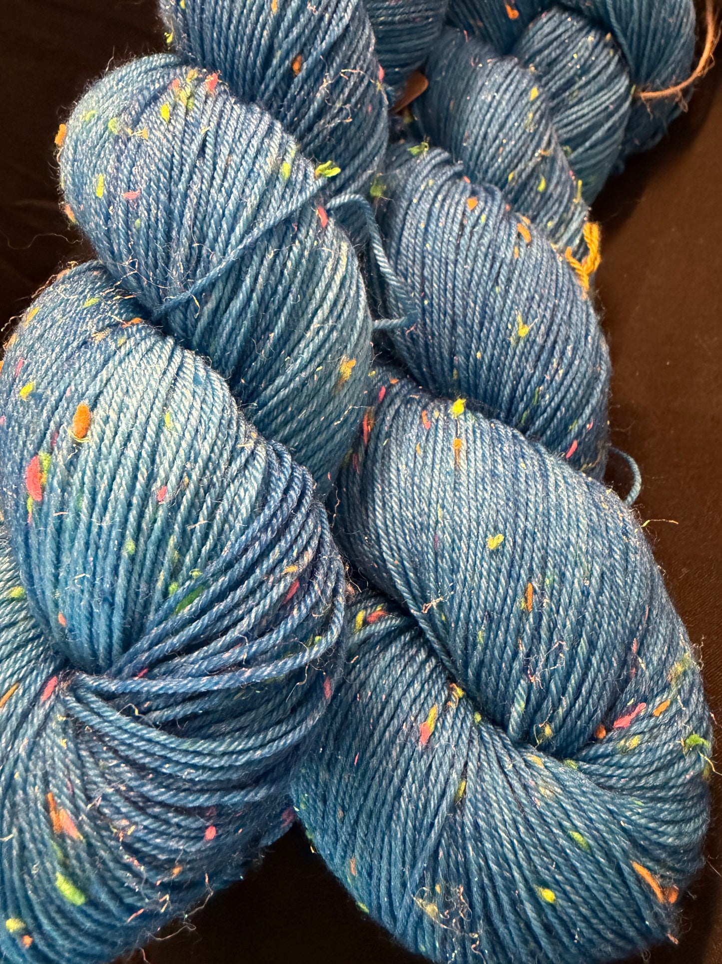 Electric Blue~Voltage Sparkle~80/10/10~Superwash Merino, Donegal Nep & Stellina Sparkle