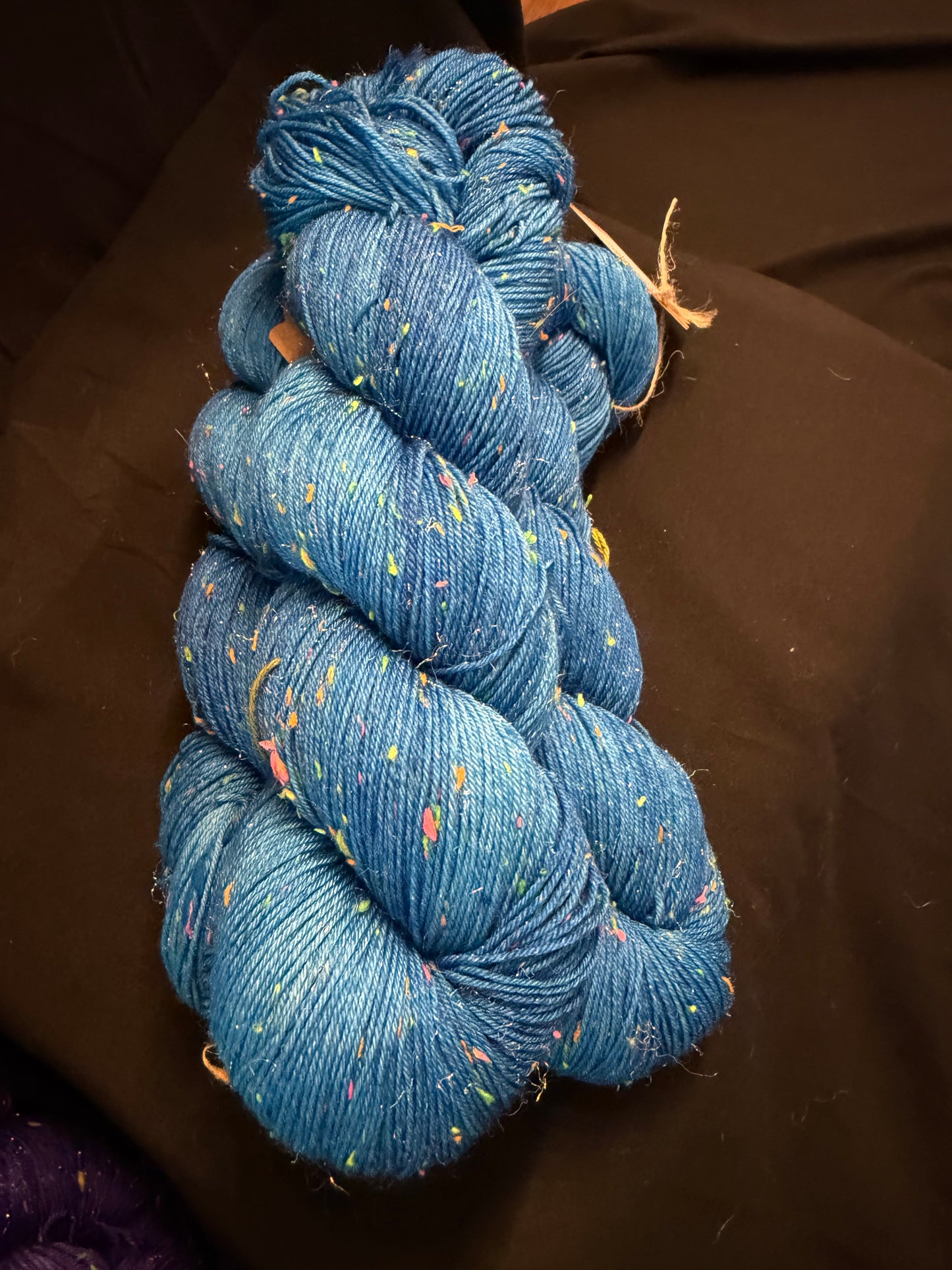 Electric Blue~Voltage Sparkle~80/10/10~Superwash Merino, Donegal Nep & Stellina Sparkle