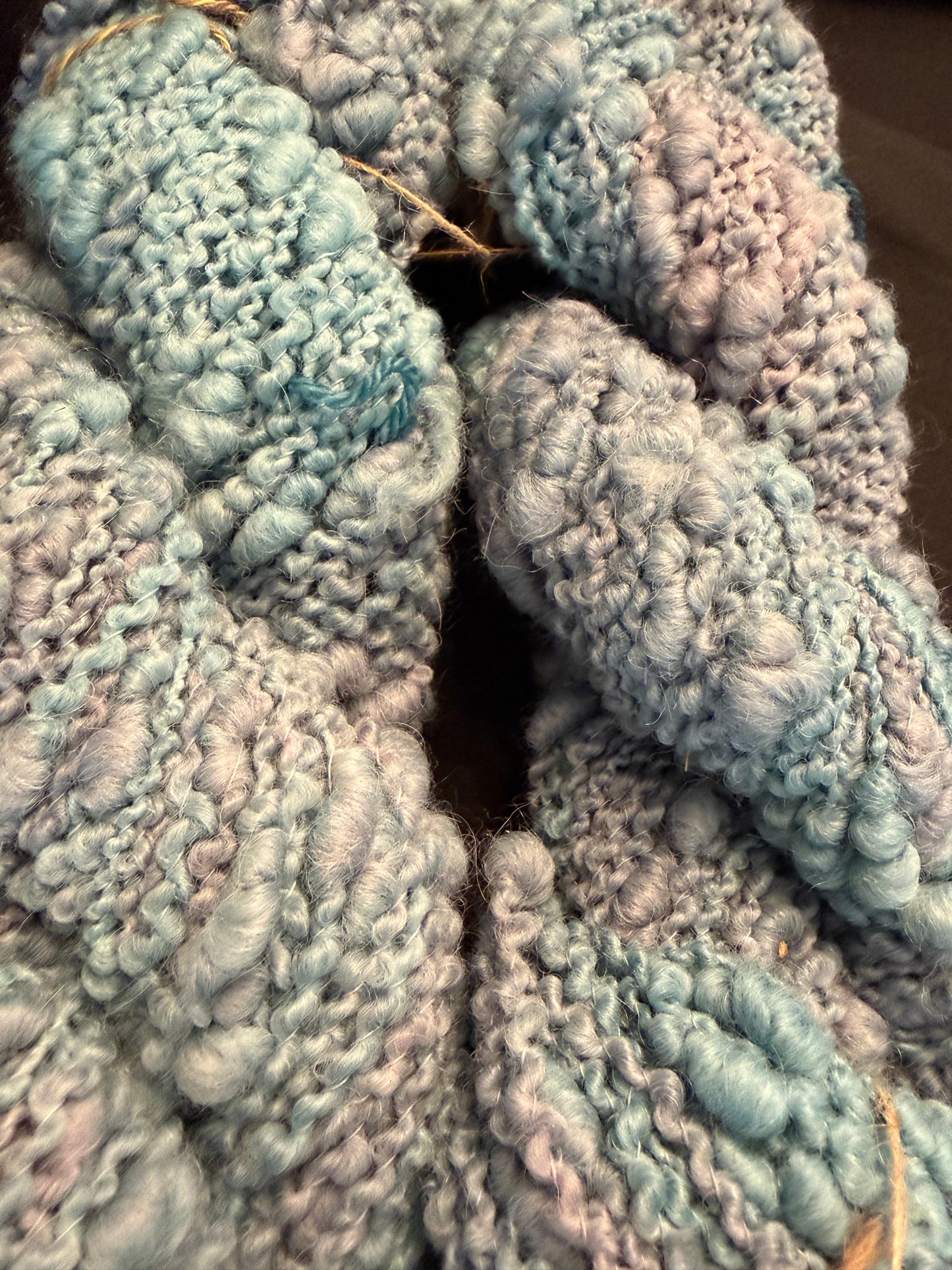 Blue Hues~ Christina's Bobble 50/50 Alpaca & Non-Superwash Peruvian Merino