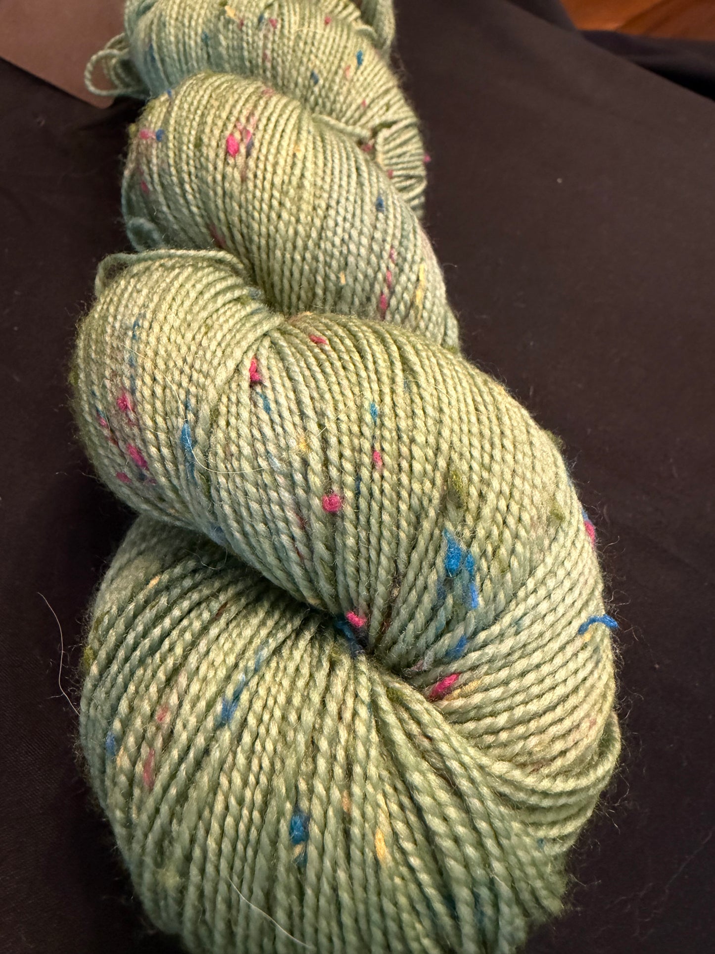Green Apple Soda~Celebration Sock~85/15 Superwash Merino & Donegal Nep