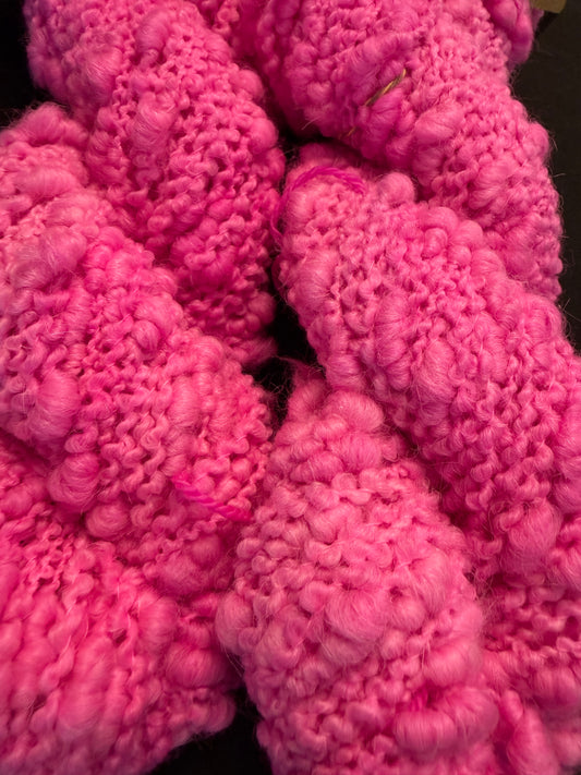 Screamin' Pink~ Christina's Bobble 50/50 Alpaca & Non-Superwash Peruvian Merino